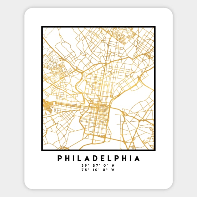 PHILADELPHIA PENNSYLVANIA CITY STREET MAP ART Sticker by deificusArt